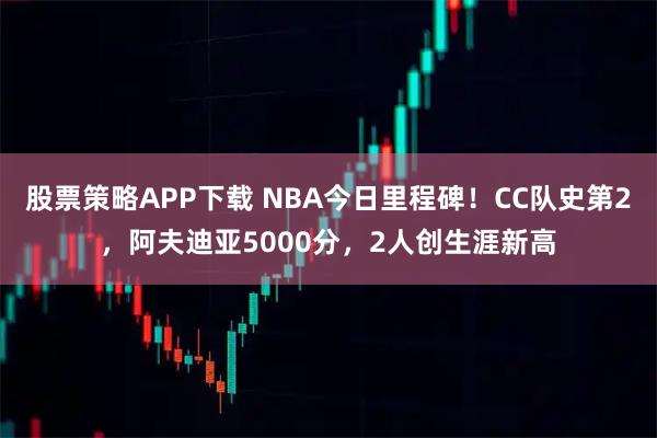 股票策略APP下载 NBA今日里程碑！CC队史第2，阿夫迪亚5000分，2人创生涯新高